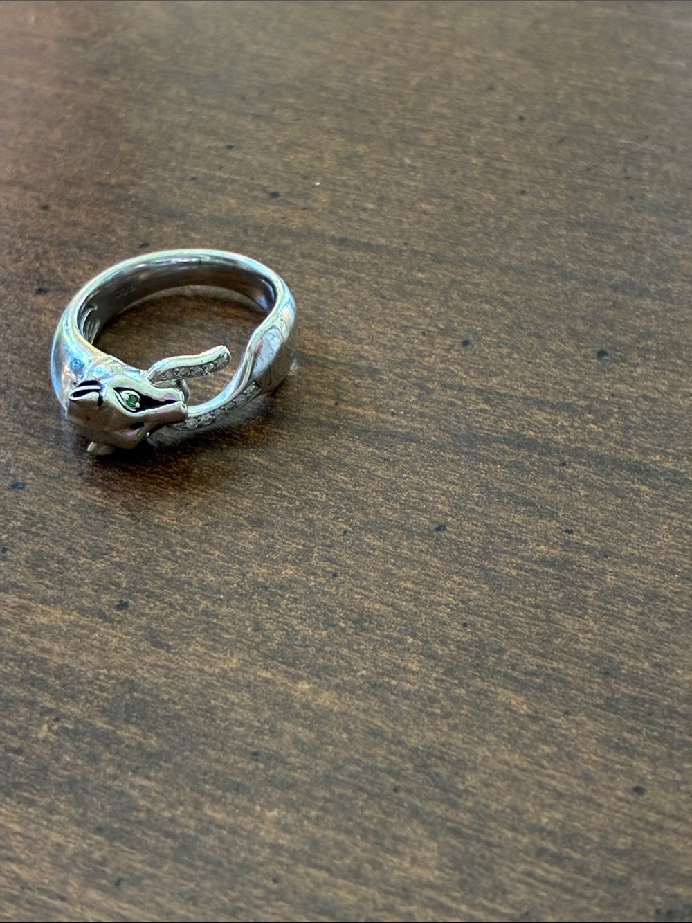 Effy Sterling Silver Cat Wrap Ring with Green Eyes